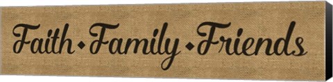 Framed Faith Family Friends Burlap Print