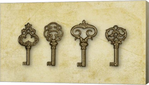 Framed Gold Key Vintage Print