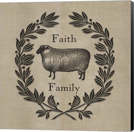 Framed Faith Family Sheep Print