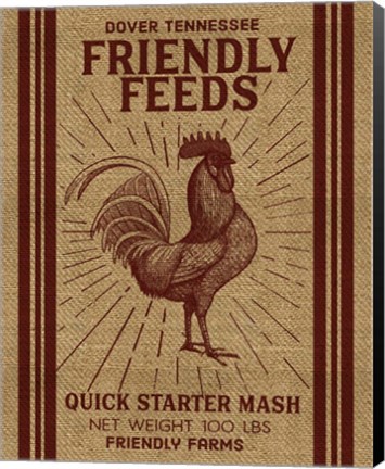 Framed Friendly Feeds Rooster Print