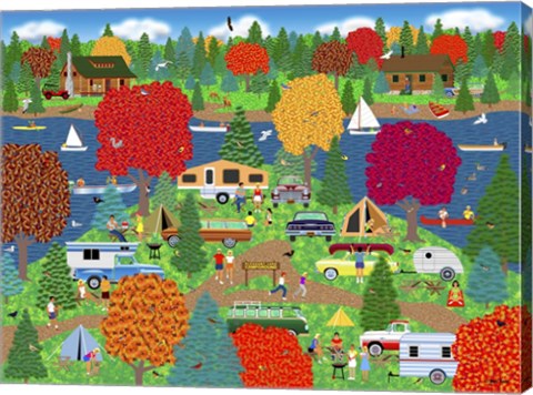 Framed Fall Camping Pleasure Print