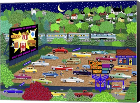 Framed Date Nite Drive In Print