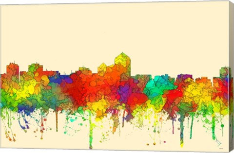 Framed Albuquerque New Mexico Skyline-SG Print