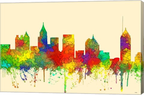 Framed Atlanta Georgia Skyline-SG Print