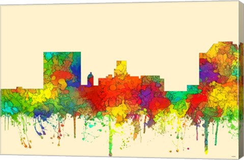 Framed Augusta Georgia Skyline-SG Print