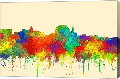 Framed Augusta Maine Skyline-SG Print