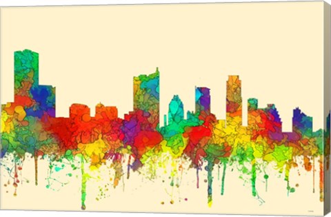Framed Austin Texas Skyline-SG Print