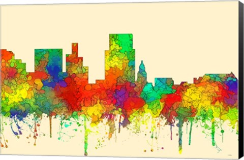 Framed Boise Idaho Skyline-SG Print