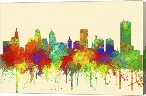 Framed Buffalo New York Skyline-SG Print