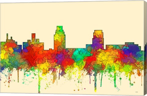 Framed Camden New Jersey Skyline-SG Print