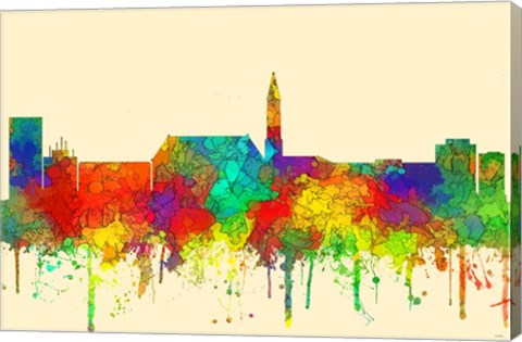 Framed Cheyenne Wyoming Skyline-SG Print