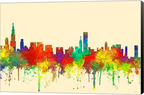 Framed Chicago Illinois Skyline-SG Print