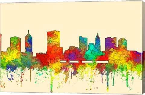 Framed Columbus Ohio Skyline=SG Print