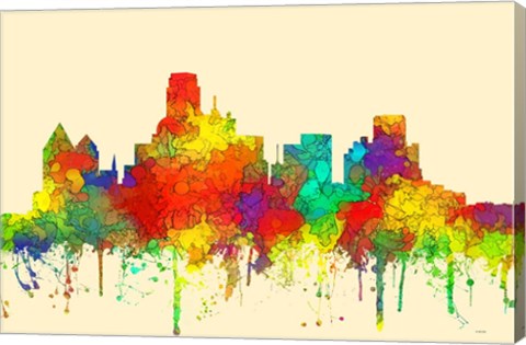 Framed Dallas Texas Skyline-SG Print