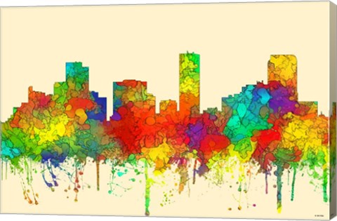 Framed Denver Colorado Skyline-SG Print