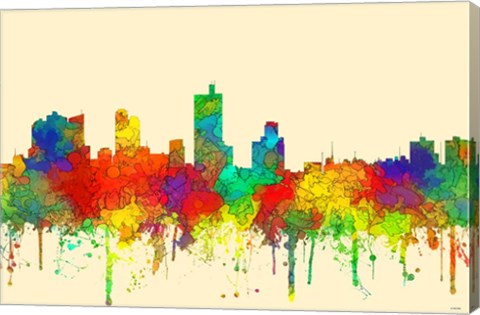 Framed Fort Worth Texas  Skyline.-SGjpg Print