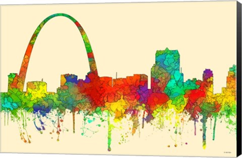 Framed Gateway Arch St Louis Missouri Skyline-SG Print