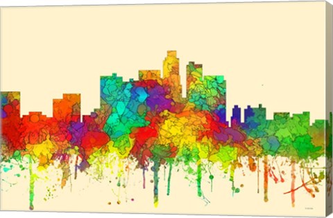 Framed Los Angeles California Skyline-SG Print