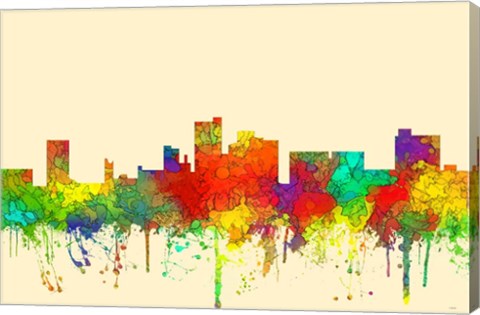 Framed Lubbock Texas Skyline-SG Print