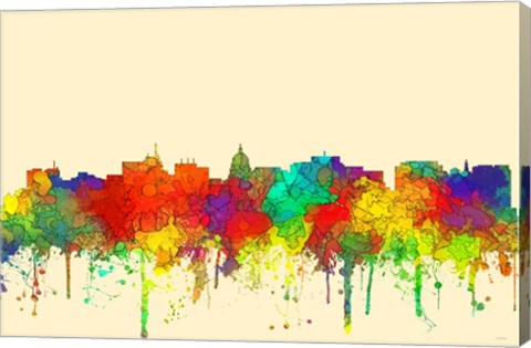 Framed Madison Wisconsin Skyline-SG Print