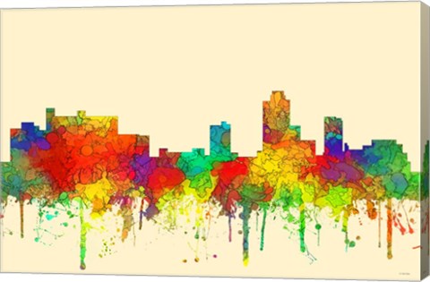Framed New Brunswick New Jersey Skyline-SG Print
