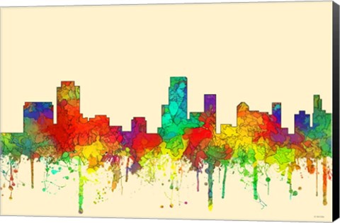 Framed Newark New Jersey Skyline-SG Print
