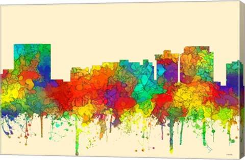 Framed Newport News Virginia Skyline-SG Print