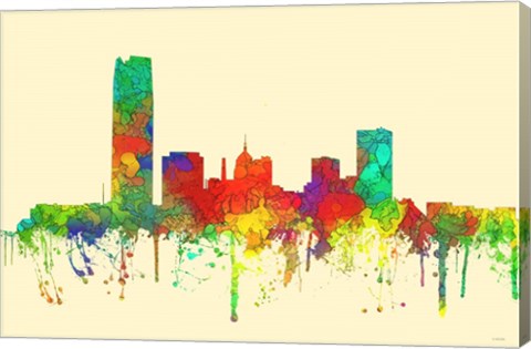 Framed Oklahoma City Oklahoma Skyline-SG Print