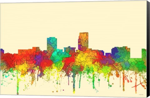 Framed Omaha Nebraska Skyline-SG Print