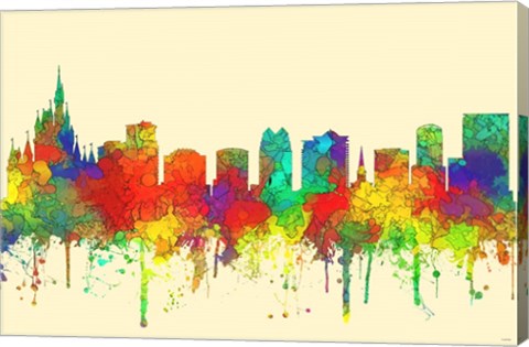 Framed Orlando Florida Skyline-SG Print