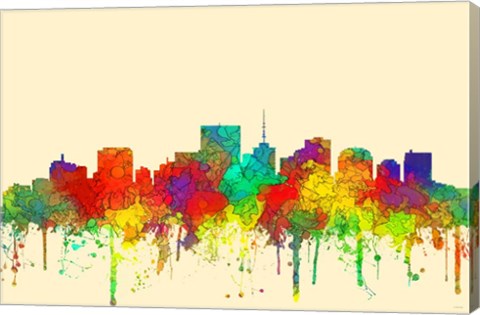 Framed Richmond Virginia Skyline-SG Print