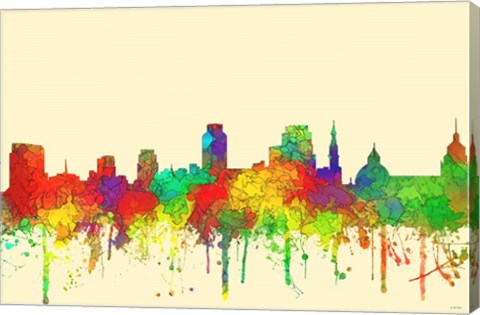 Framed Sacramento California Skyline-SG Print