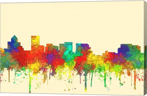 Framed Salem Oregon Skyline-SG Print