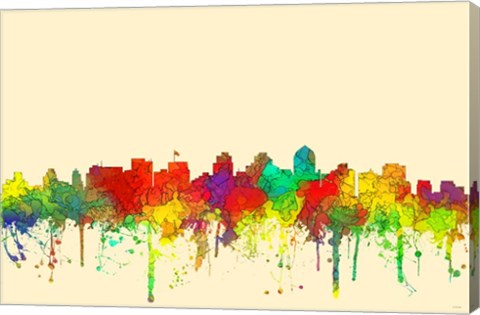 Framed San Diego California Skyline-SG Print