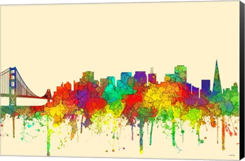 Framed San Francisco California Skyline-SG Print