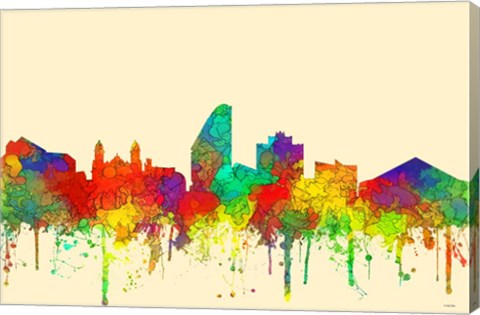 Framed San Jose California Skyline-SG Print