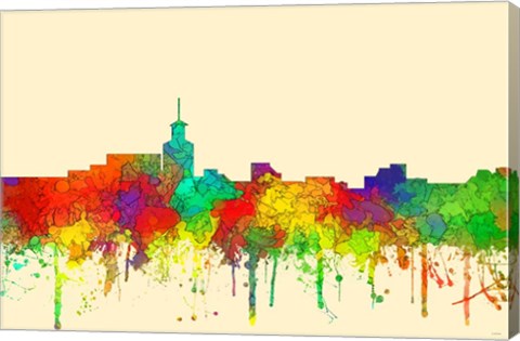 Framed Santa Fe New Mexico Skyline-SG Print