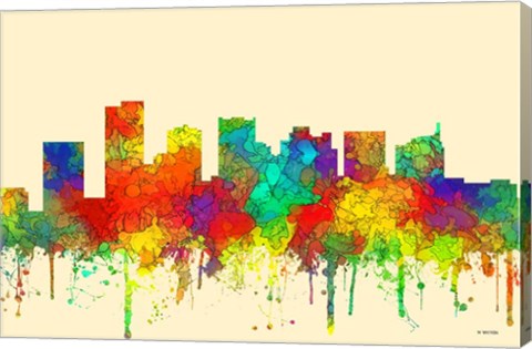 Framed Scottsdale Arizona Skyline-SG Print