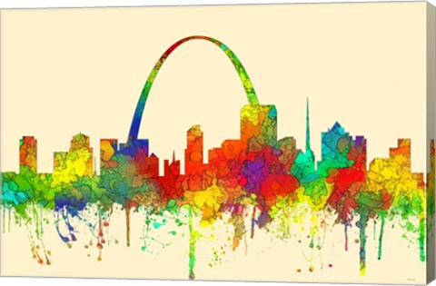 Framed St Louis Missouri Skyline-SG Print