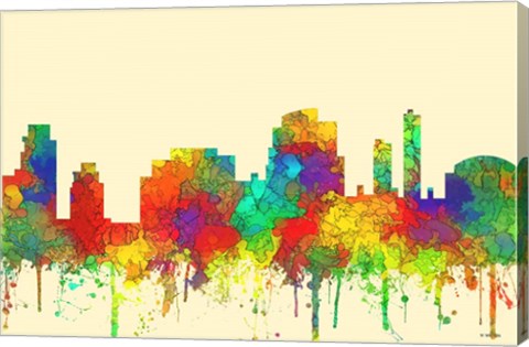 Framed Tempe Arizona Skyline-sg Print