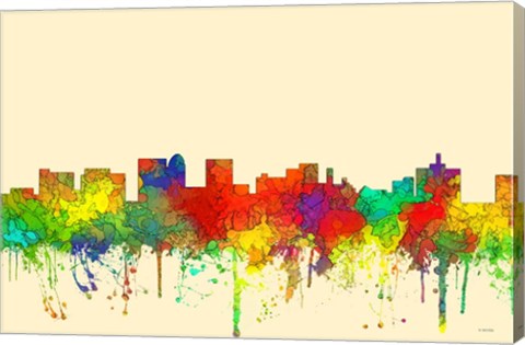 Framed Topeka Kansas Skyline SG Print