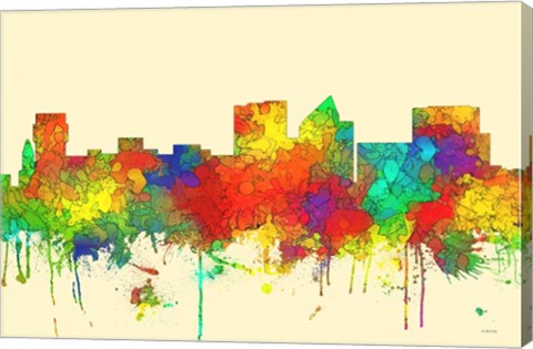 Framed Wichita Kansas  Skyline-SG Print