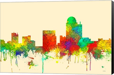 Framed Winston-Salem North Carolina Skyline SG Print
