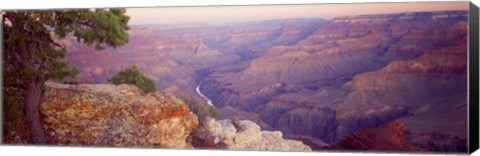 Framed Aerial view of a Valley, Mohave Point, Grand Canyon National Park, Arizona Print