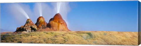 Framed Water Erupting from Rocks, Fly Geyser, Black Rock Desert, Nevada Print