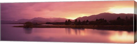 Framed Sunset at Lake Tekapo, South Island, Canterbury, New Zealand Print