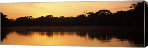 Framed Reflection of Trees in Napo River, Oriente, Ecuador Print