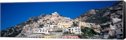 Framed Town on mountains, Positano, Amalfi Coast, Campania, Italy Print