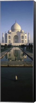 Framed Reflection of a Mausoleum in Water, Taj Mahal, Agra, India Print