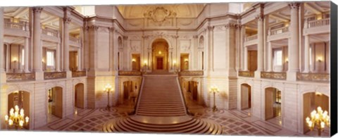 Framed Interiors of City Hall, San Francisco, California Print